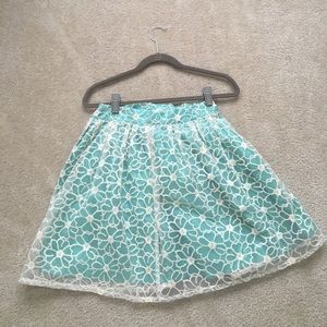 Modcloth Embroidered Turquoise skirt NWOT