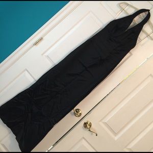 Long black silk formal dress