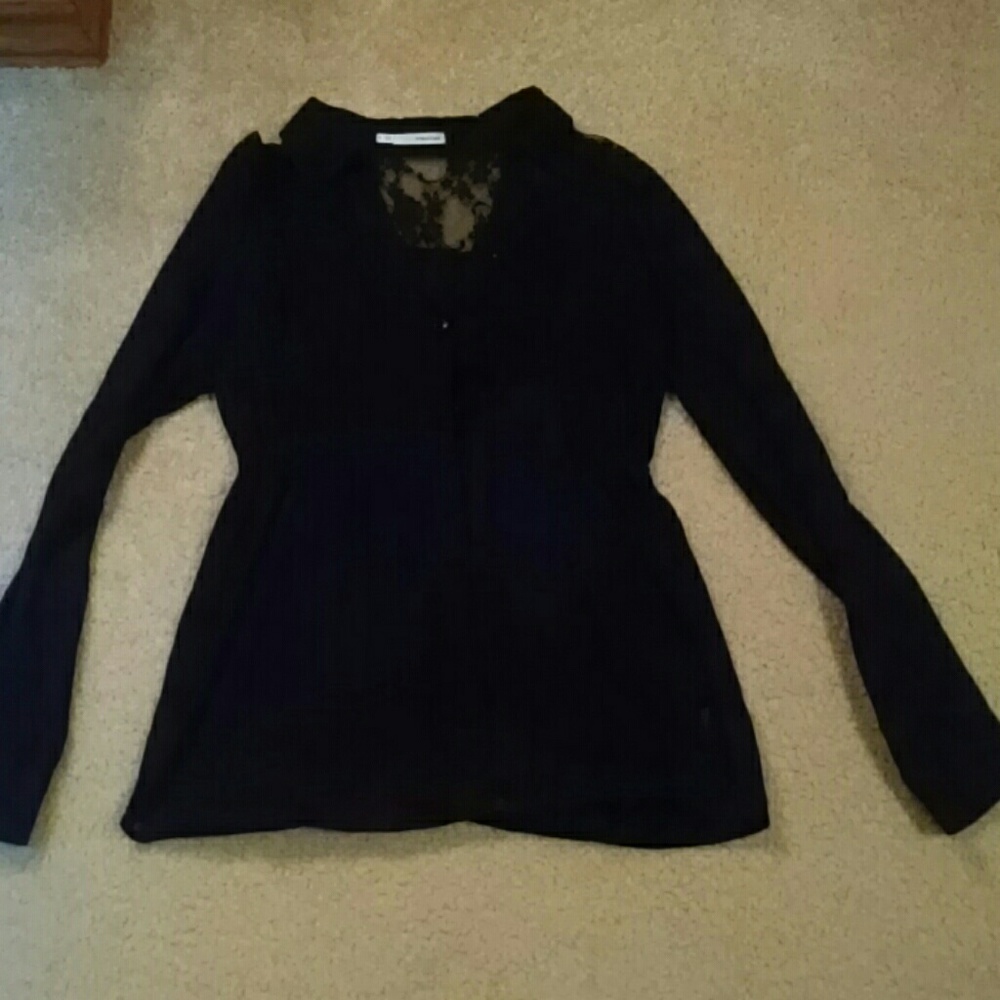 Sheer lace back blouse