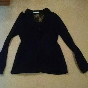 Sheer lace back blouse
