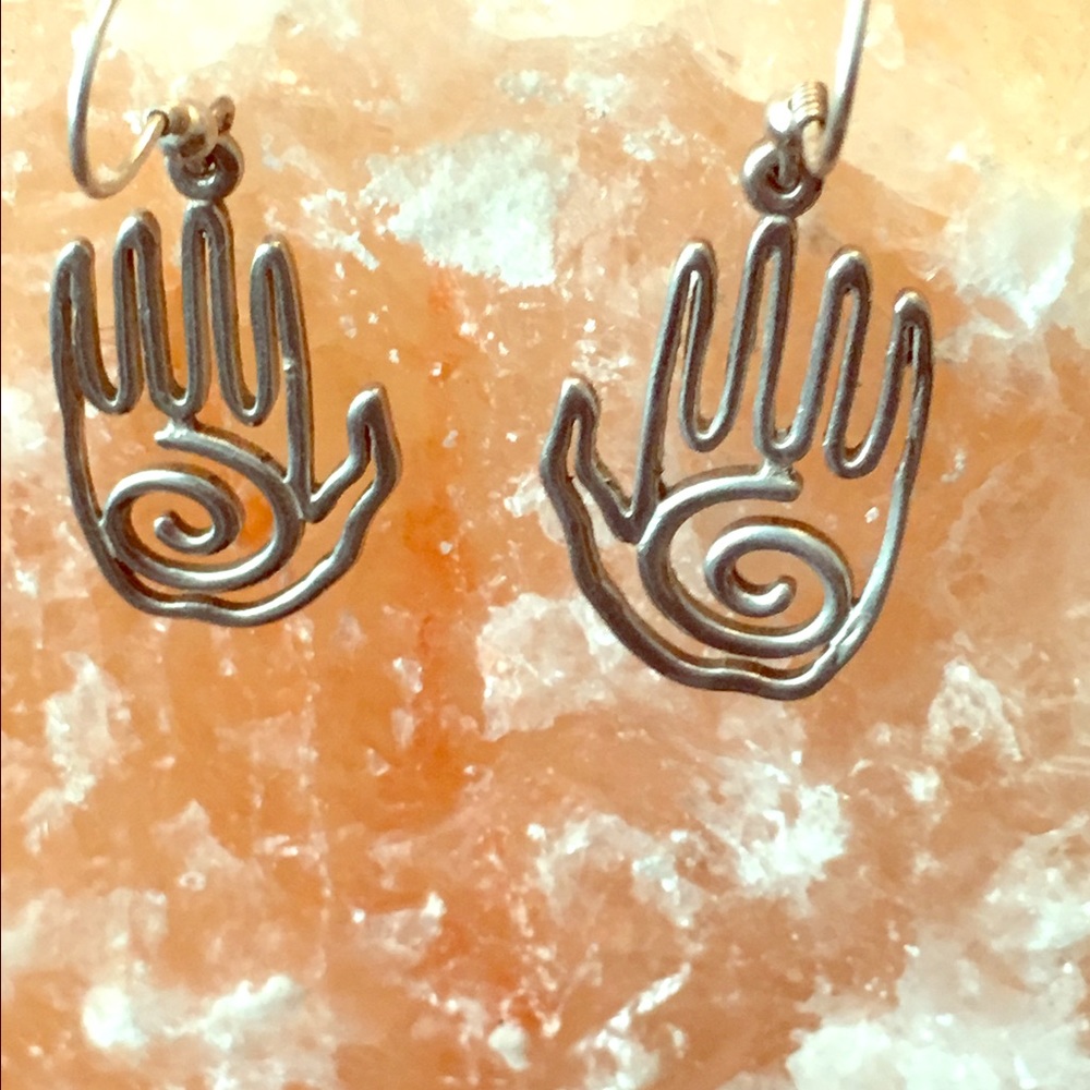 Hamsa sterling silver earrings