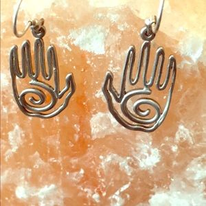 Hamsa sterling silver earrings