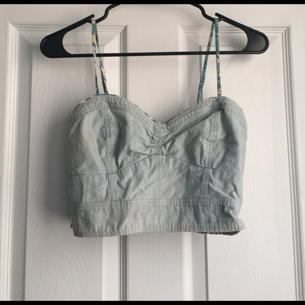 Used American Eagle Denim Style Bustier Crop Top M