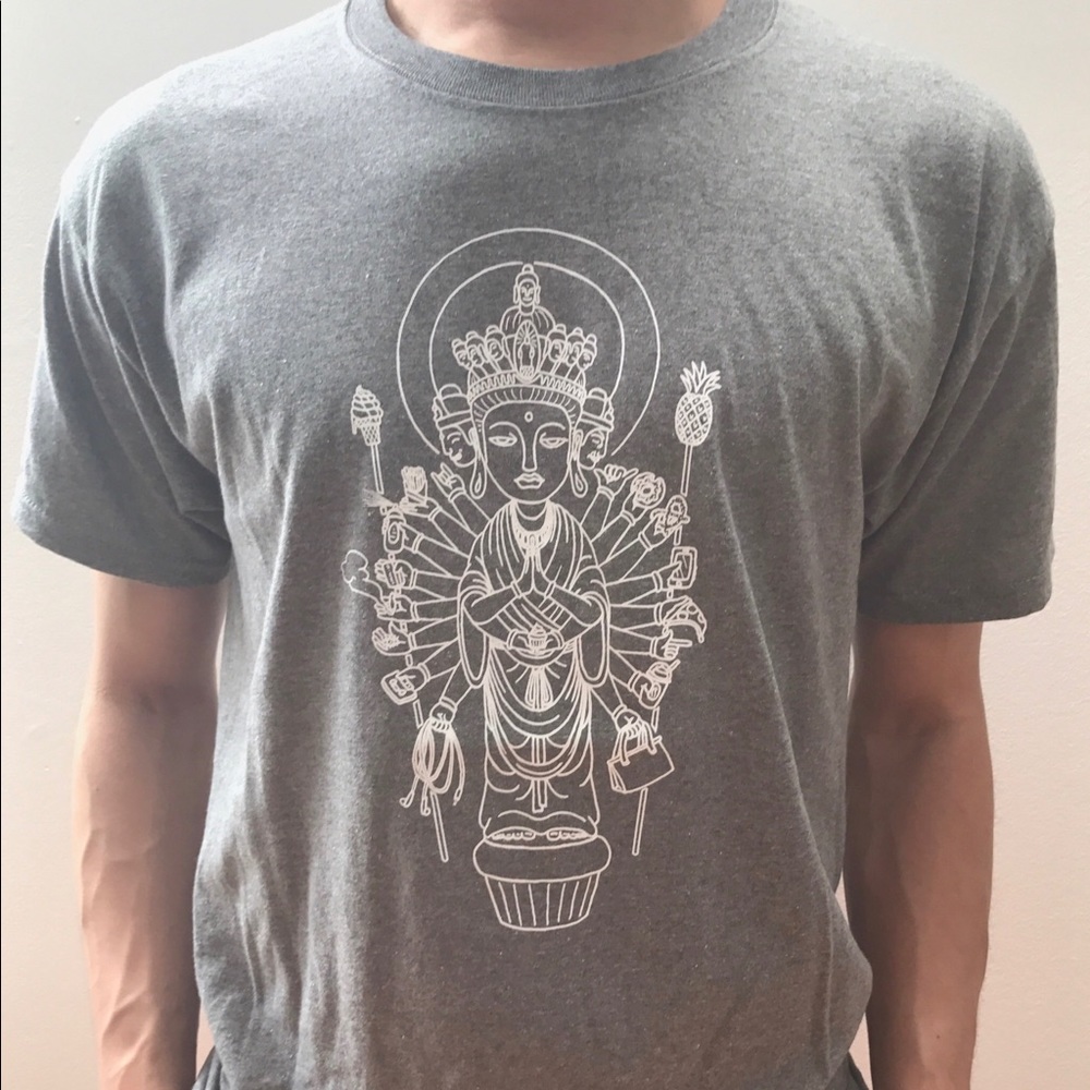 Original Custom graphic men's tee Buddha god shirt