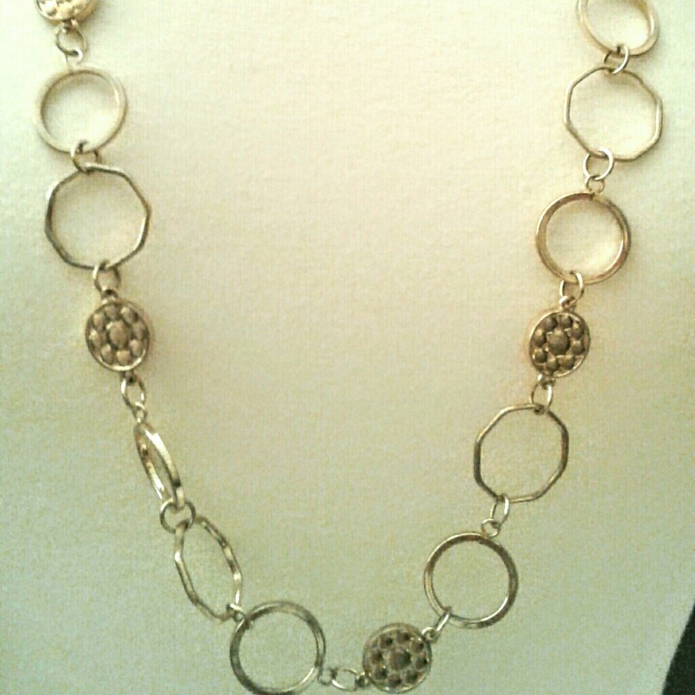 Long, Vintage Gold Coin Ring Necklace