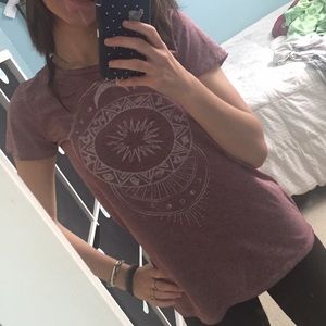 Red boho moon t-shirt