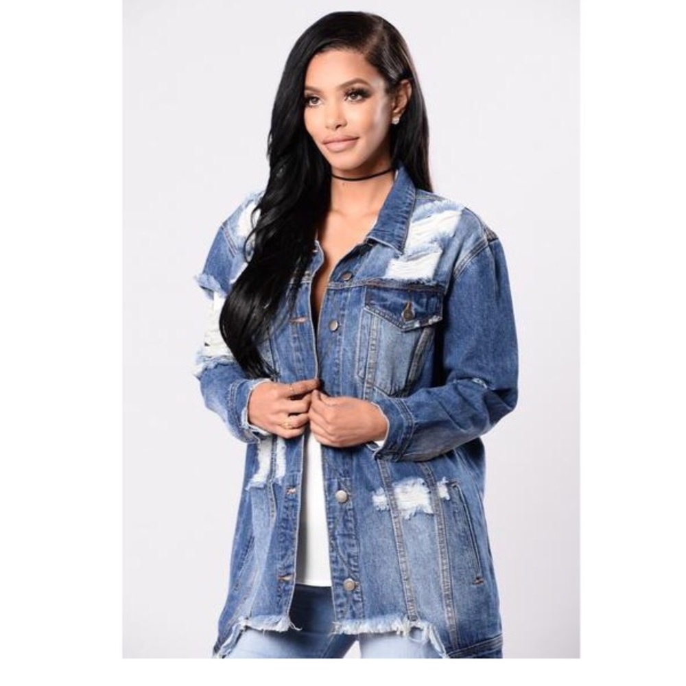 Fashion Nova Distressed Jean Jacket