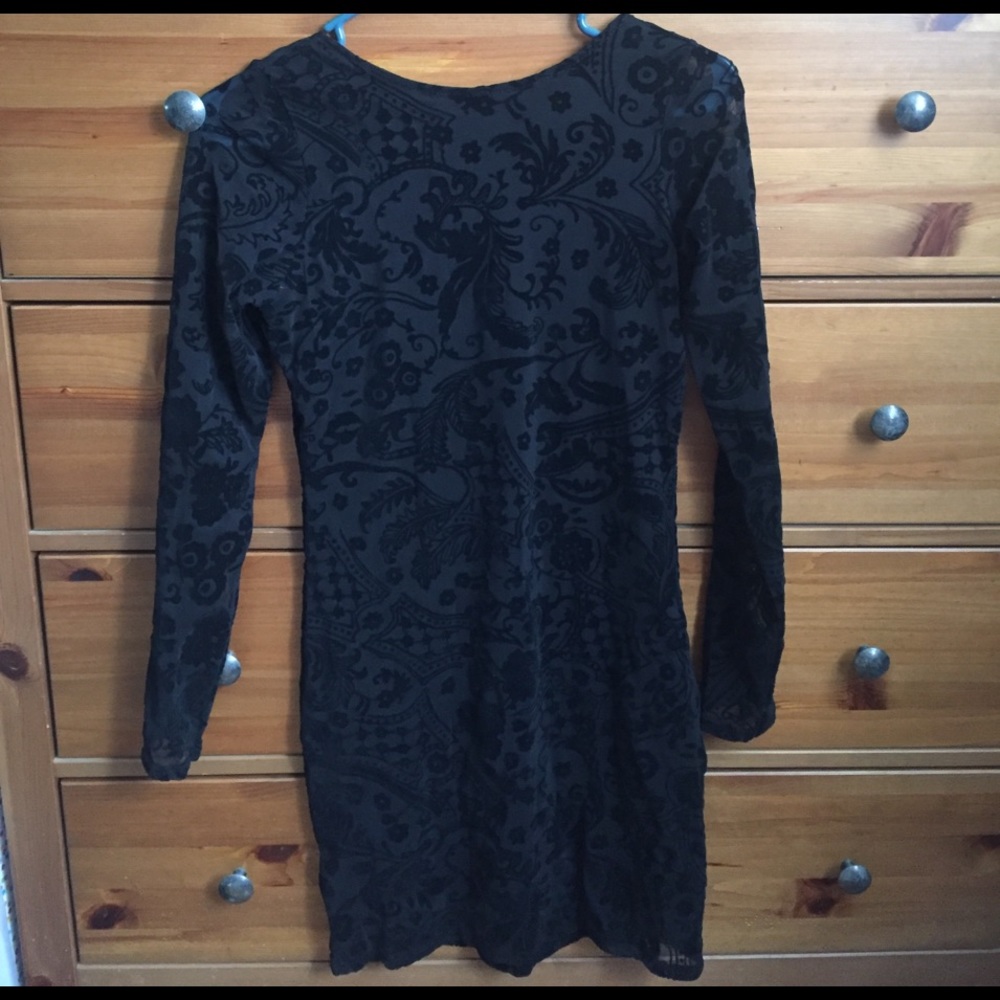 Zoe Flock Long Sleeve Bodycon Dress