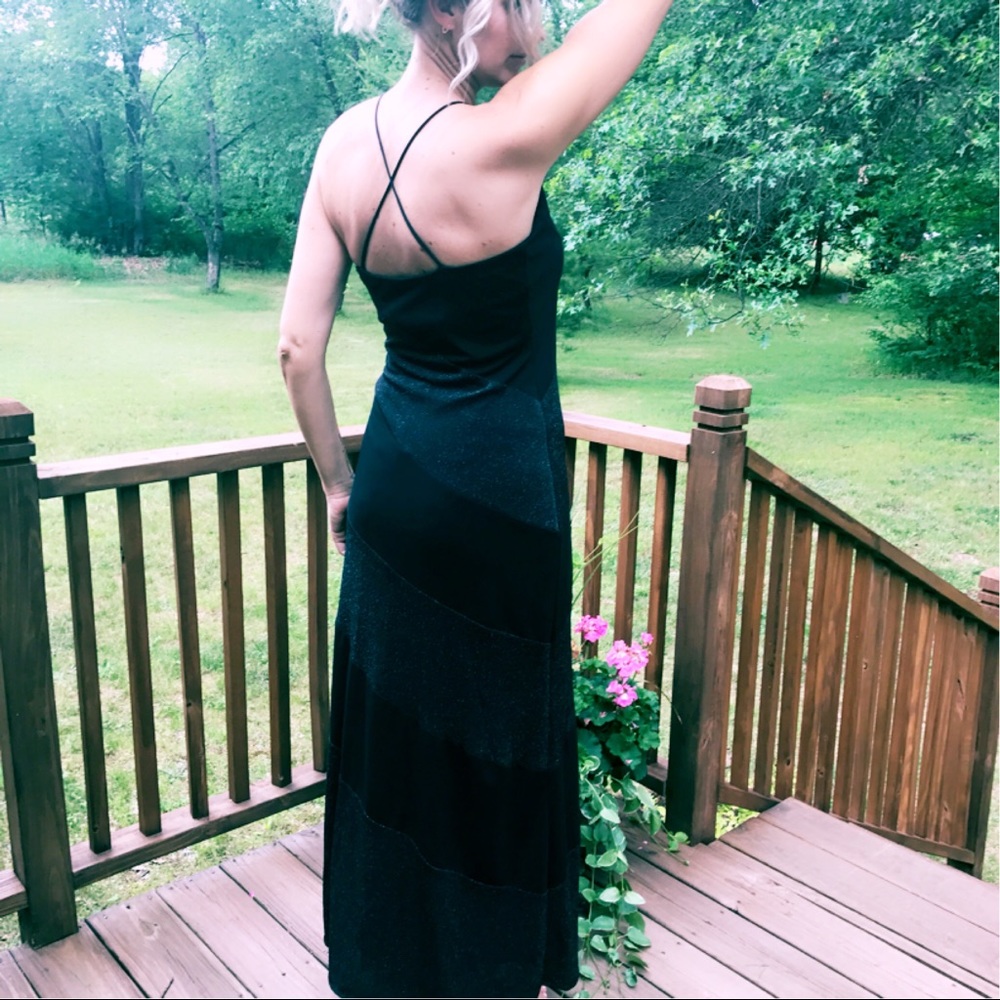 ***Sold*** Beautiful striped long black dress