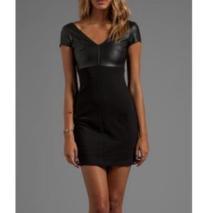 Bailey 44 V Neck Faux Lather Top Dress