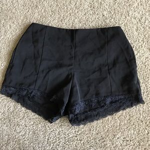 Black Polyester shorts with Lace