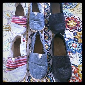 TOMS- 3 pairs of size 2 GIRLS