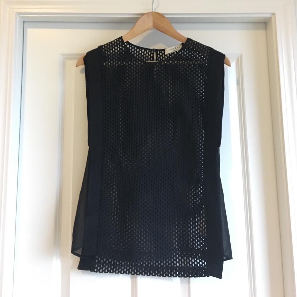 Sandro black netted top