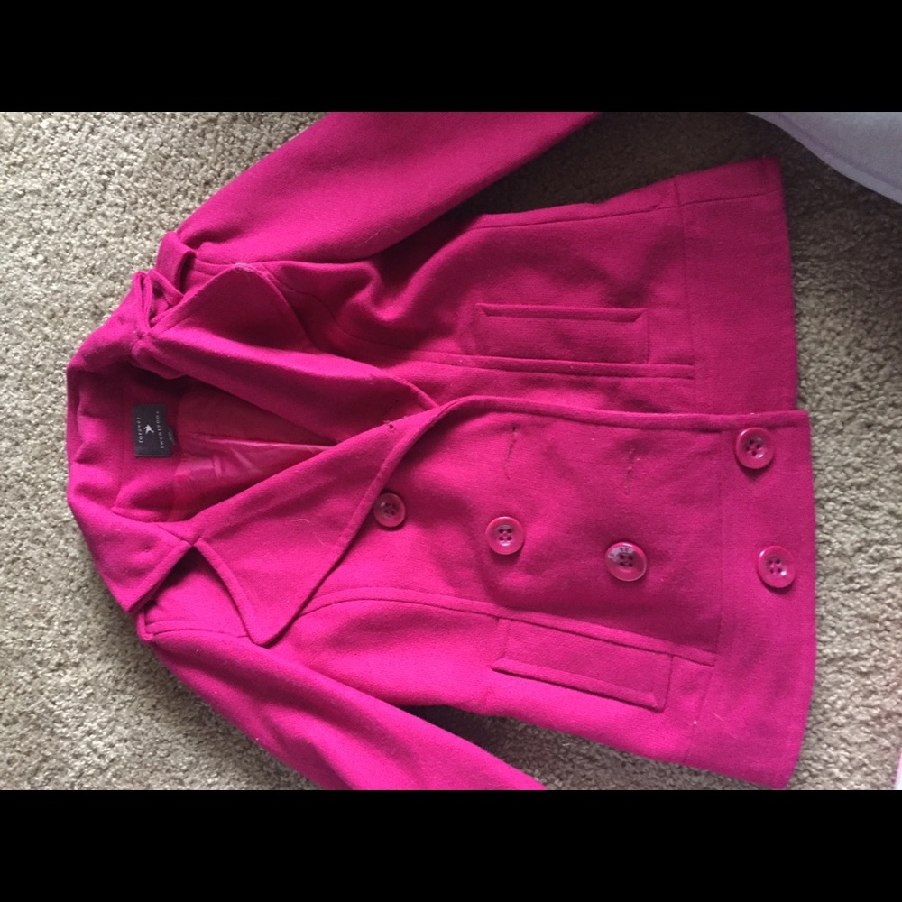 Magenta pea coat