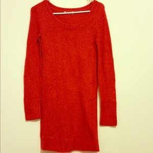Red sweater dress