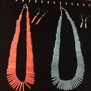 Howlite Stone Stick Earring &Necklace Sets CHOOSE Howlite Stone Stick Earring &Necklace Sets CHOOSE