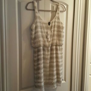 White dress with silk beading