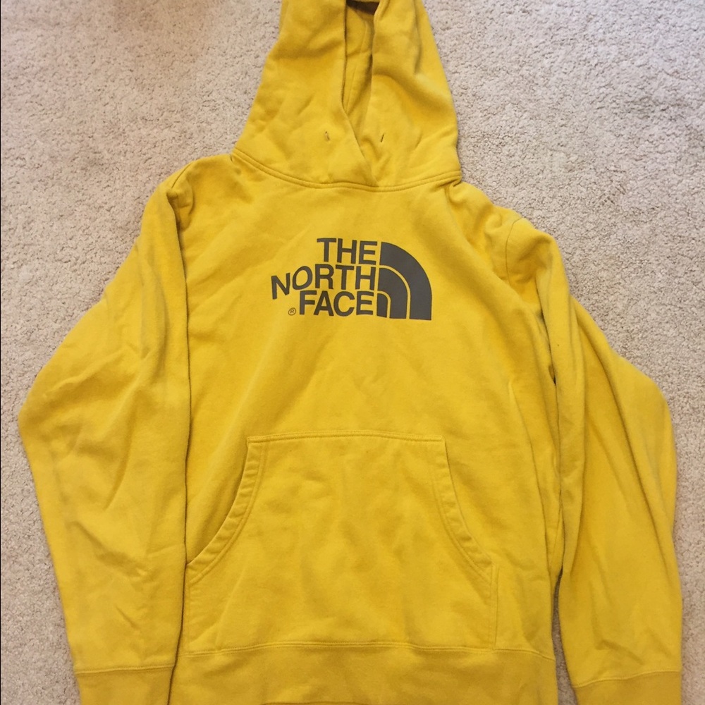The North Face yellow men hoody