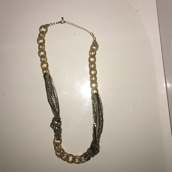 Gold, silver, black necklace - Picture 1 of 4