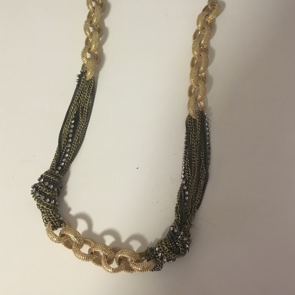 Gold, silver, black necklace - Picture 4 of 4