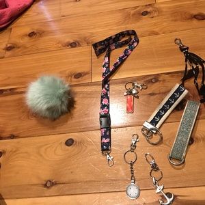 ASSORTMENT OF KEYCHAINS AND LANYARDS