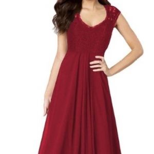 Red floor length dress