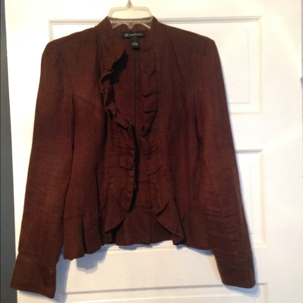 💙💙INC Chocolate brown linen jacket