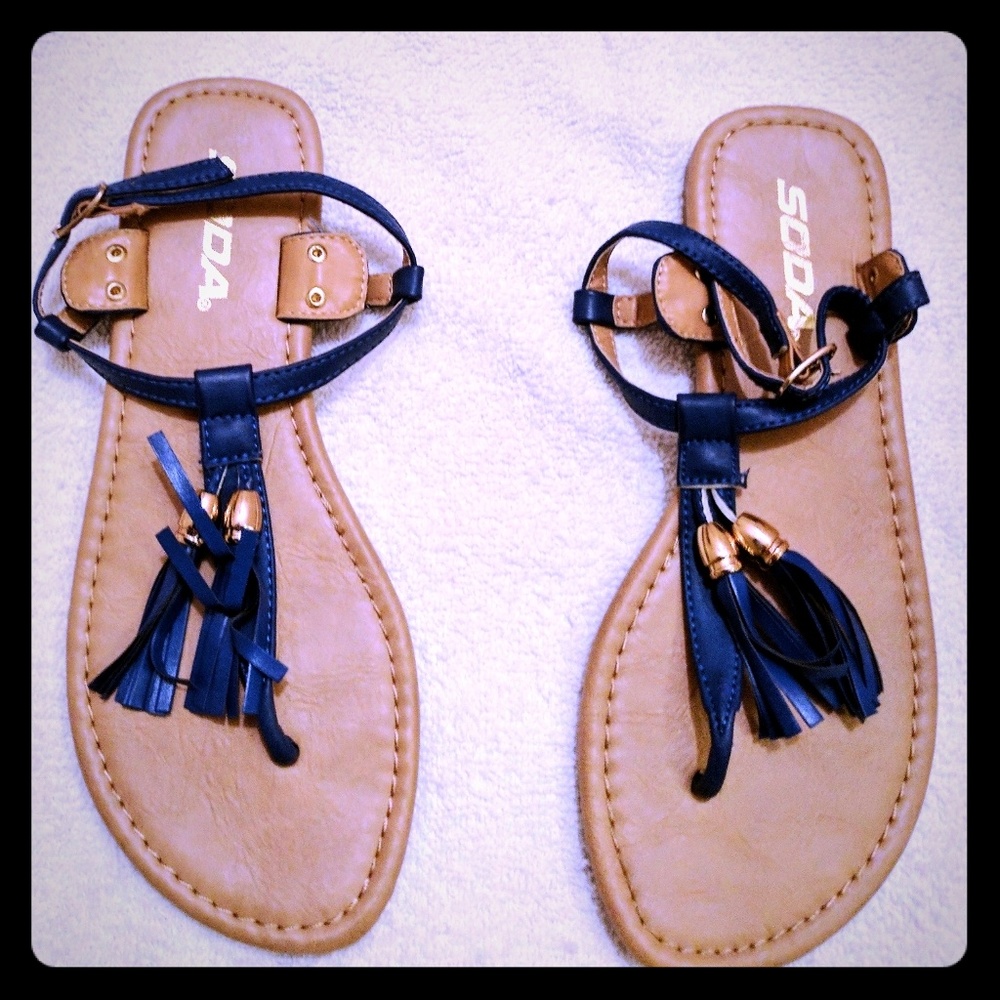 Blue Strappy Sandals