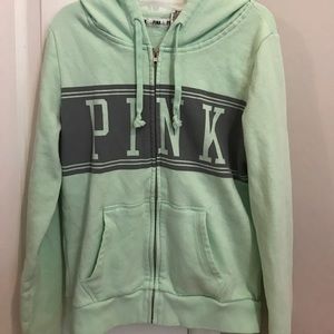 mint green PINK zip up