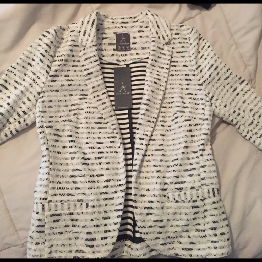 NWY stripe and lace blazer