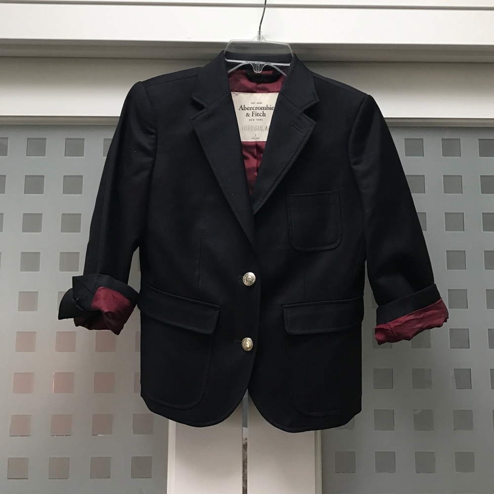 A&F Navy Blue 3/4 Sleeve Preppy Blazer