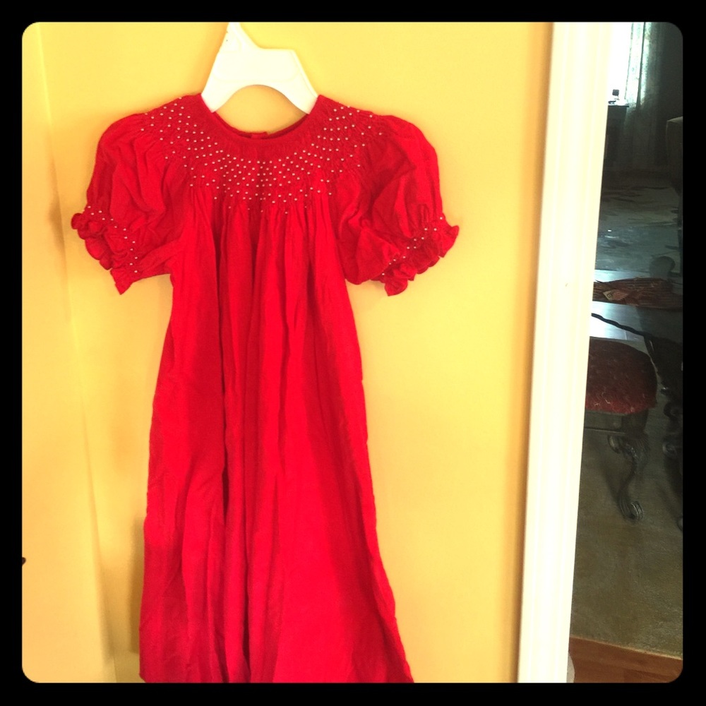Smocked pearl dress size 6x