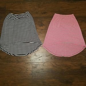 2 girls high low skirts