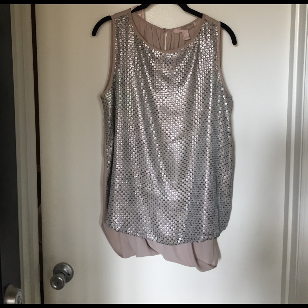 Sequined open back too
