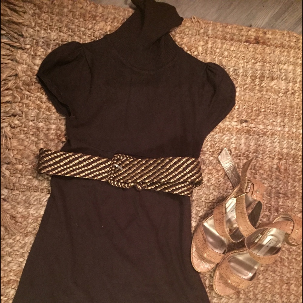 Rich chocolate brown sweater dress.