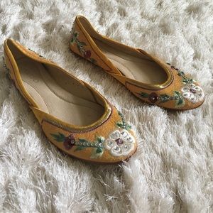 Embroidered boho flats