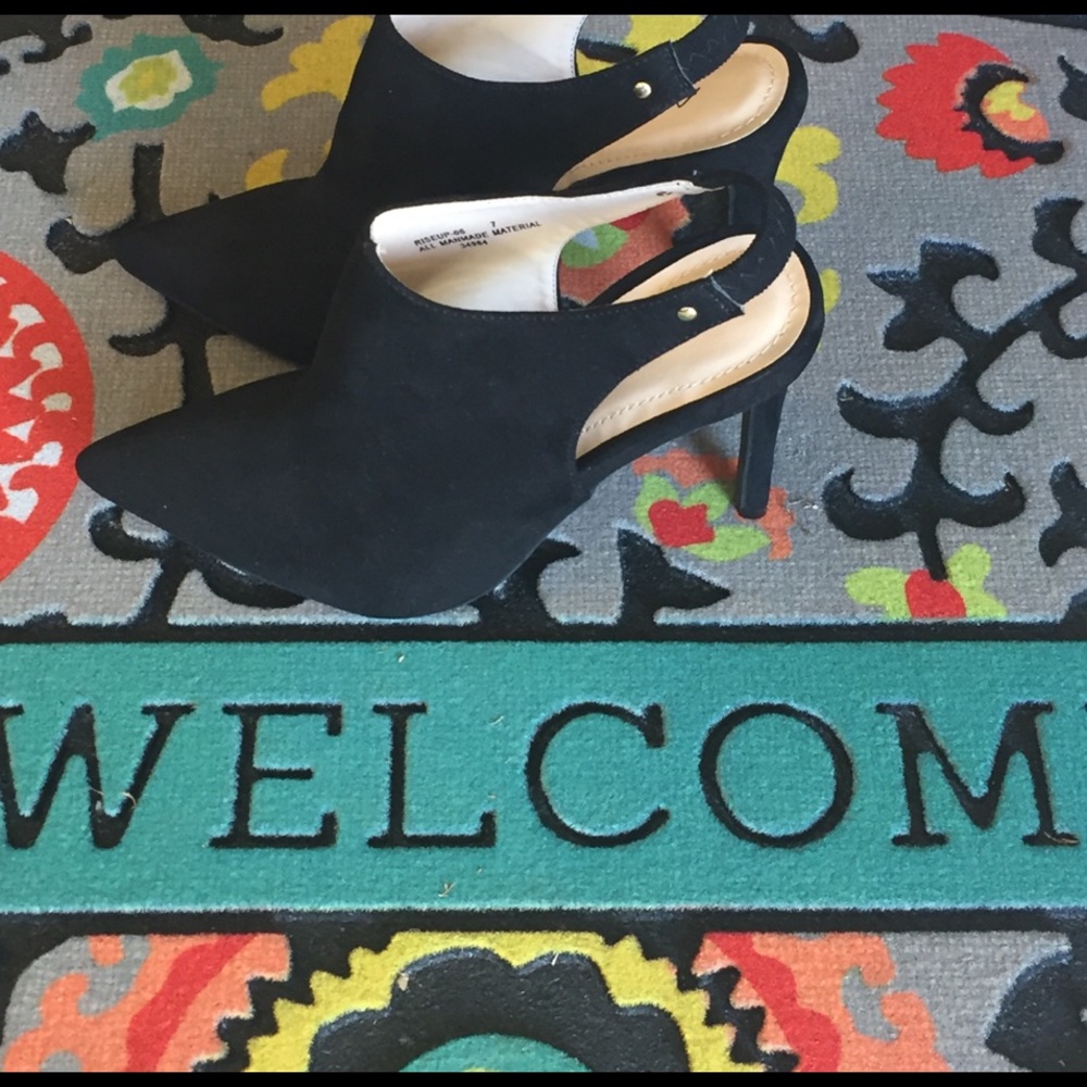 Black sling back heels