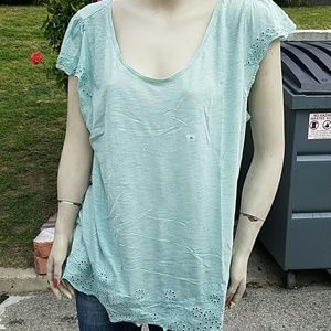 LOFT green cotton top