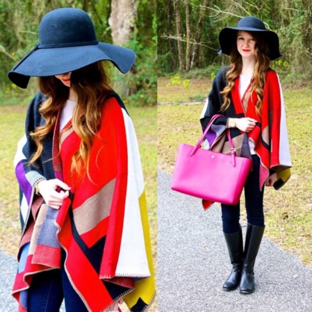Gorgeous color block cape