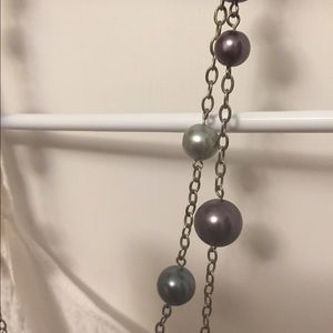 Double band multi pearl necklace