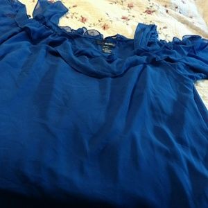 Nwot Blue women's cold shoulder blouse