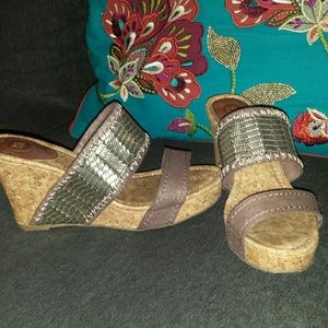The Sak Bronze wedge sandals