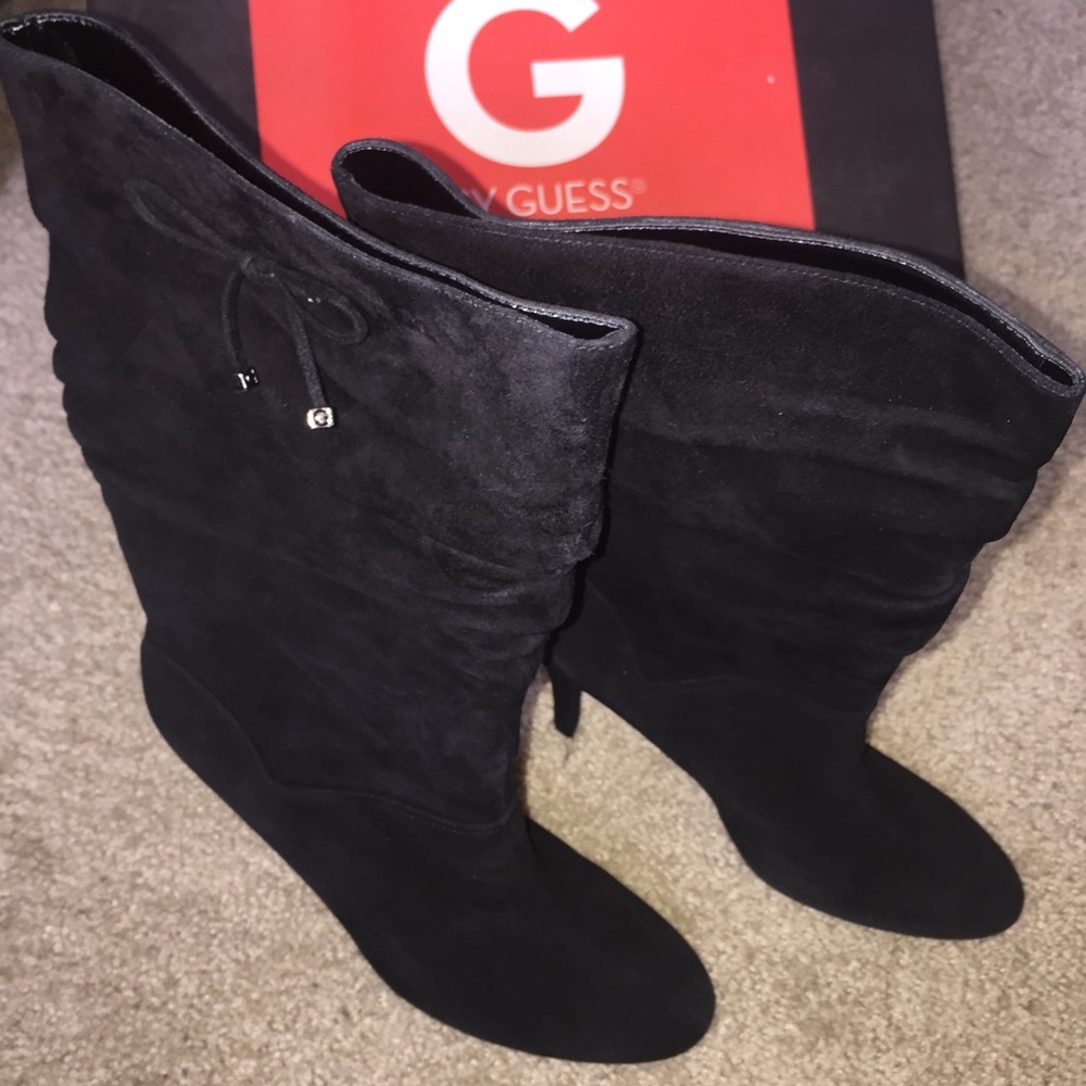 G by Guess Black Slouch Boots