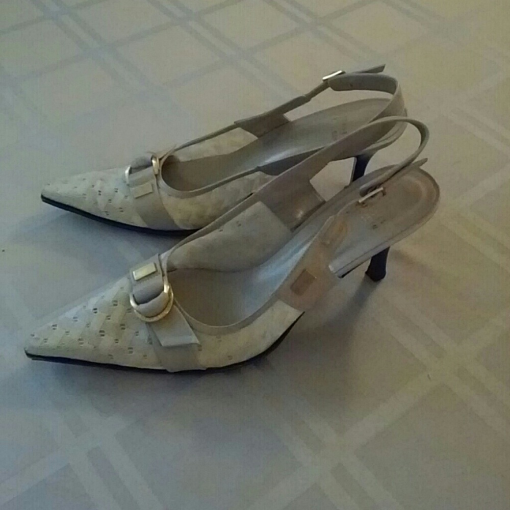 Stuart Weitzman kitten heel sling backs