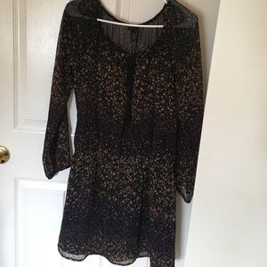 Black Long sleeved chiffon Dress