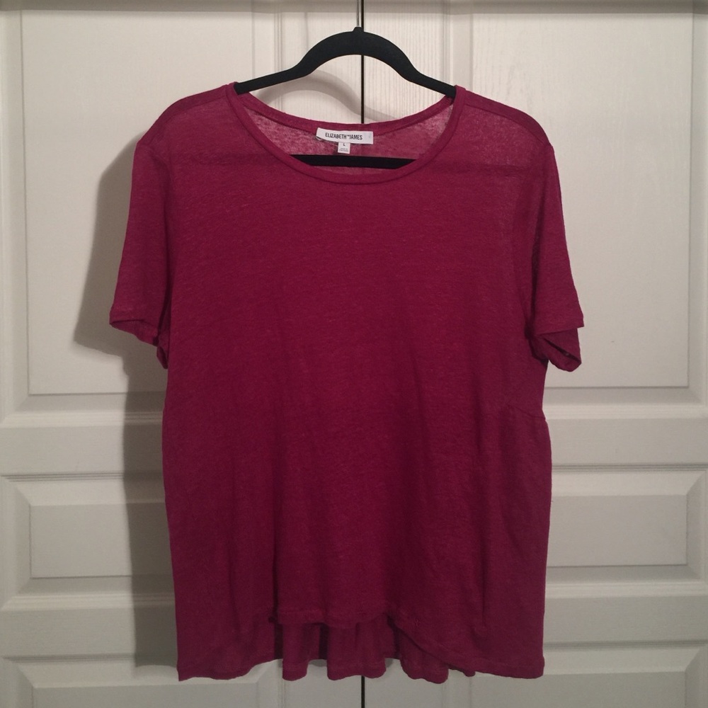 Elizabeth and James Flowy Magenta Linen Tee