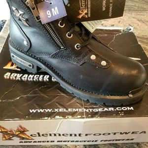 New Xelement Men's Black Motorcycle Boots