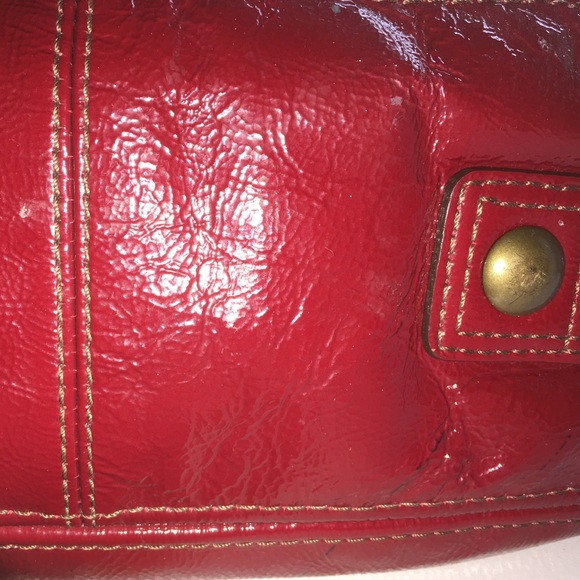 Coach red patten leather hobo bag. - Picture 5 of 7