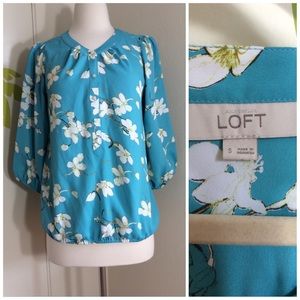 Ann Taylor Loft 3/4 Sleeve Floral Top Size Small