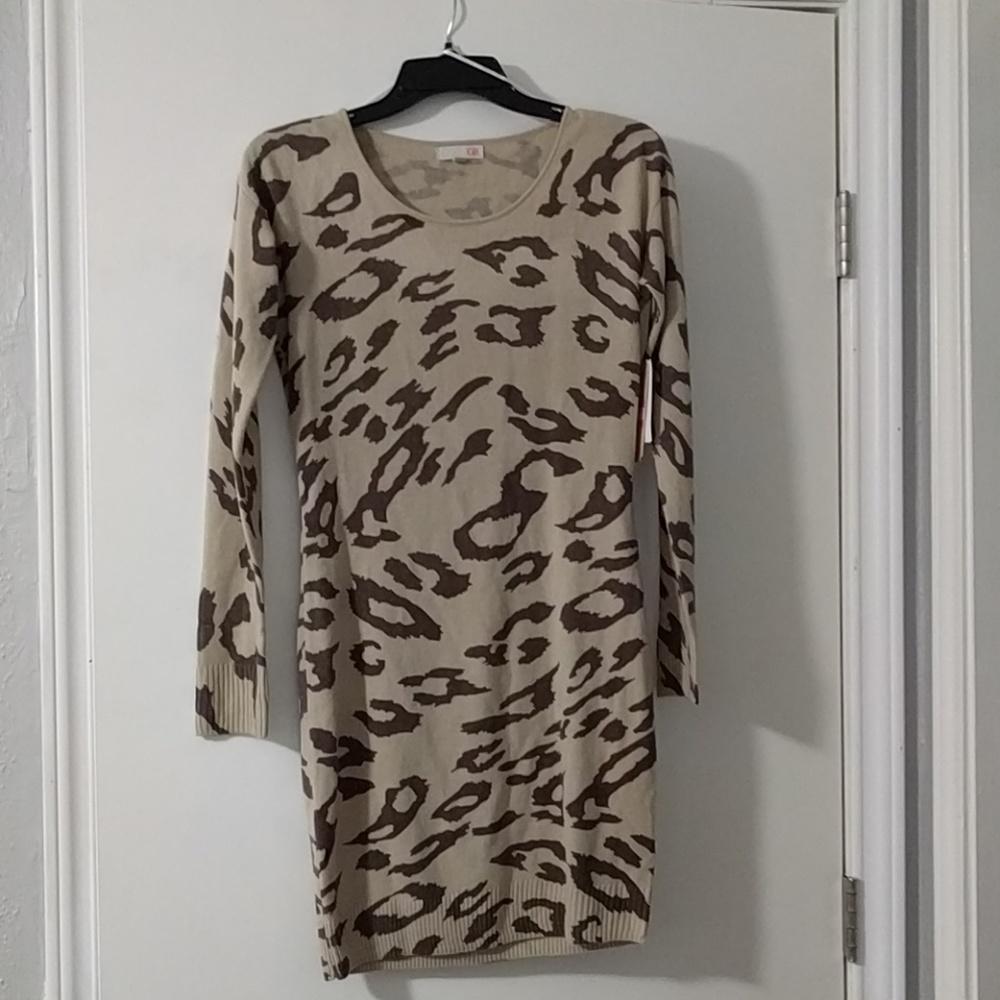 Leopard print GB sweater dress